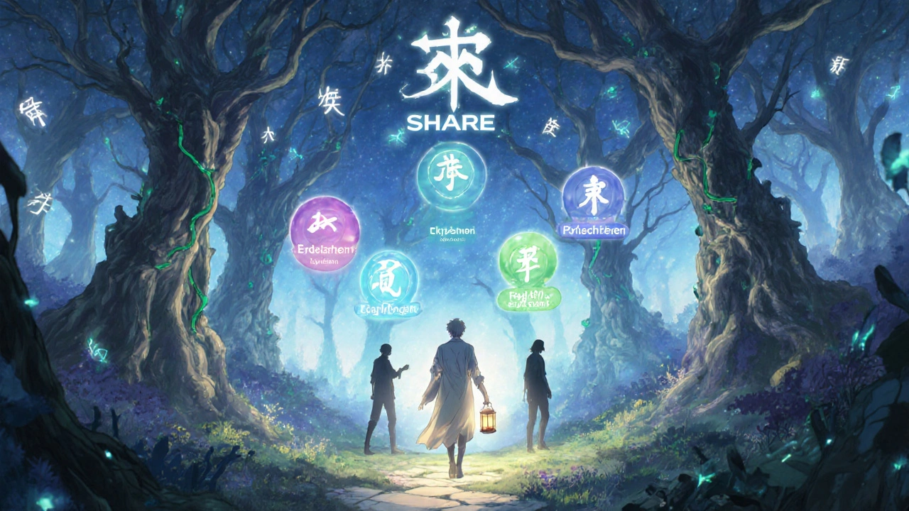 Patient geht einen magischen Pfad mit fünf Schritten der gemeinsamen Entscheidungsfindung.