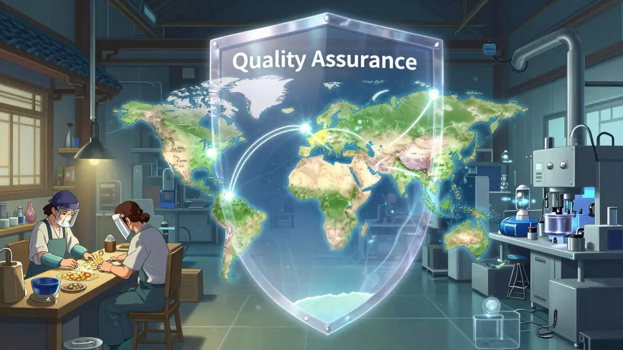 Globale Lieferkette und Qualitätskontrolle im Anime-Stil
