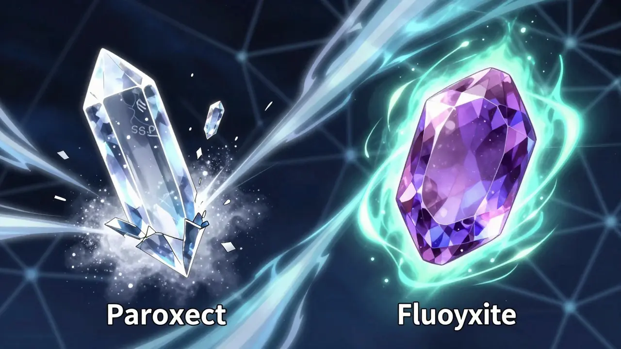 Magische Kristalle zeigen Halbwertszeiten von Antidepressiva im Anime-Stil