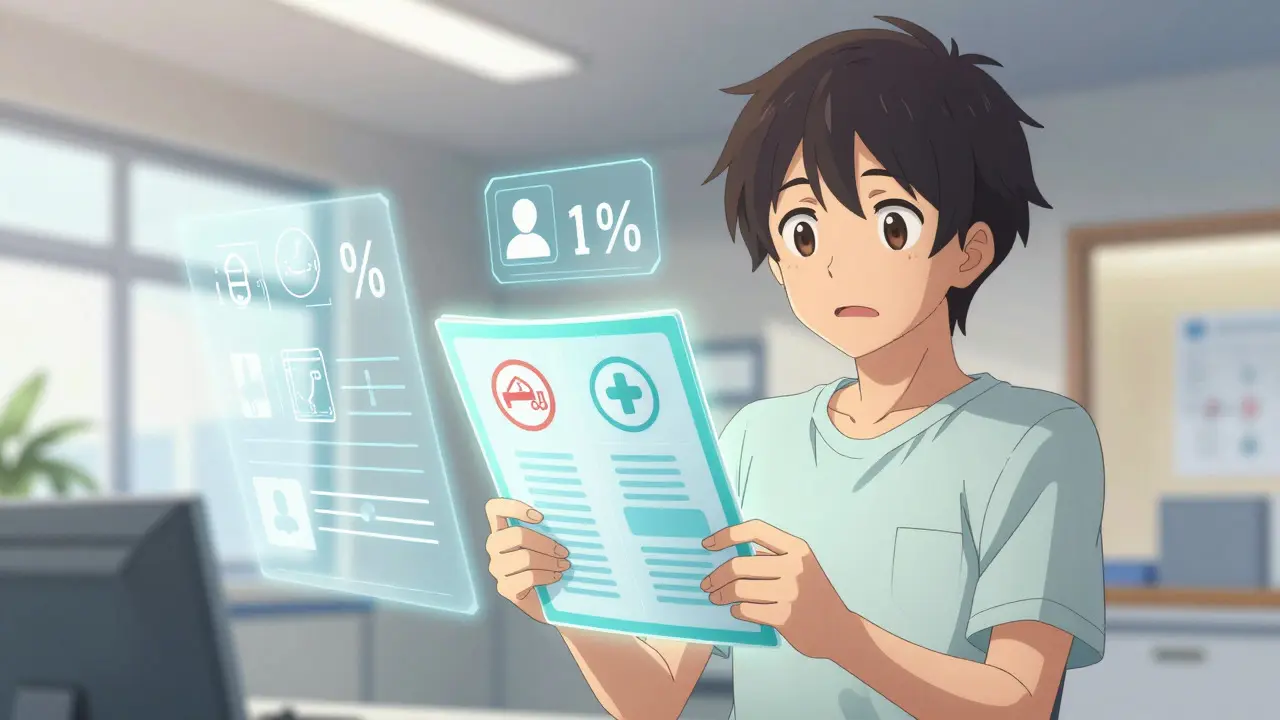 Patient mit vereinfachten visuellen Icons für bessere Gesundheitsinformationen